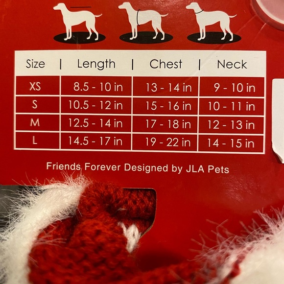 Friends Forever Red And White Striped Hooded Dog Sweater Size Extra Small - Picture 7 of 7